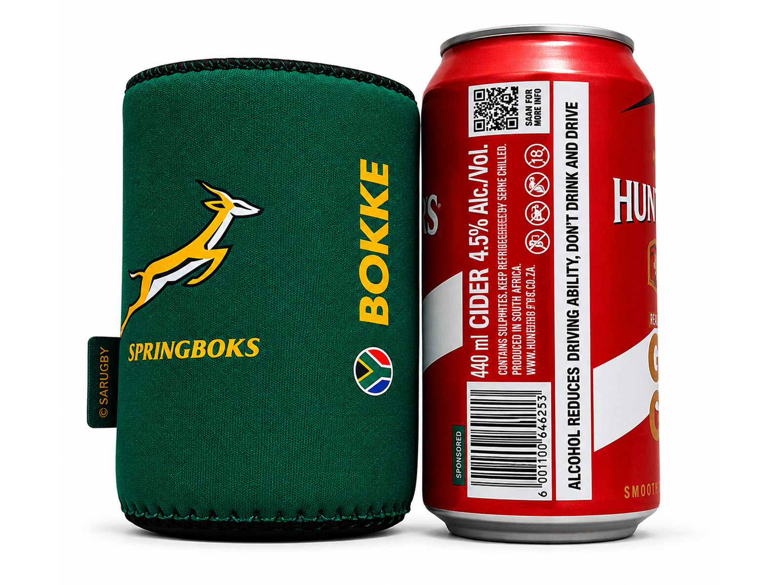 Springbok Rugby Supporter Neoprene Beverage Can Holder (440ml)