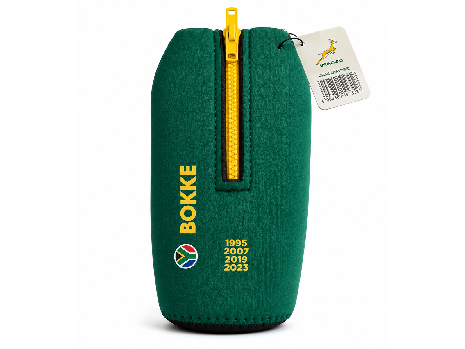 Springbok Rugby Supporter Zipped Neoprene Beverage Bottle Holder (750ml)